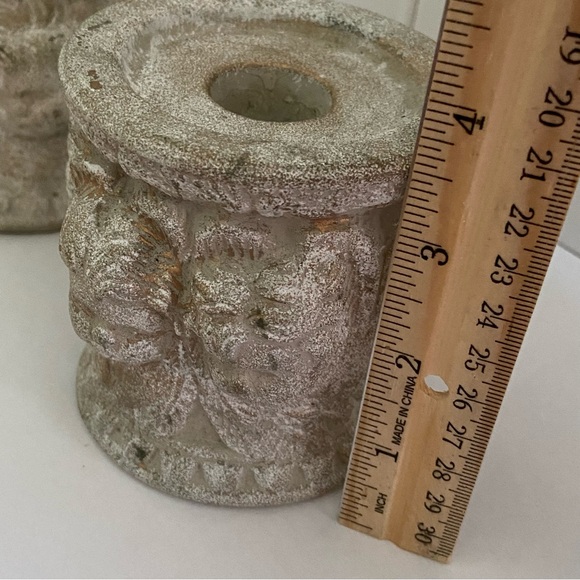 Vintage 3D Cherub face all around Candlestick Holder statue figurine 1980s 90s - Picture 6 of 13